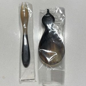 Ox bone spoon and fork set